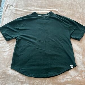 Green Free Planet drop shoulder fit cotton tshirt
